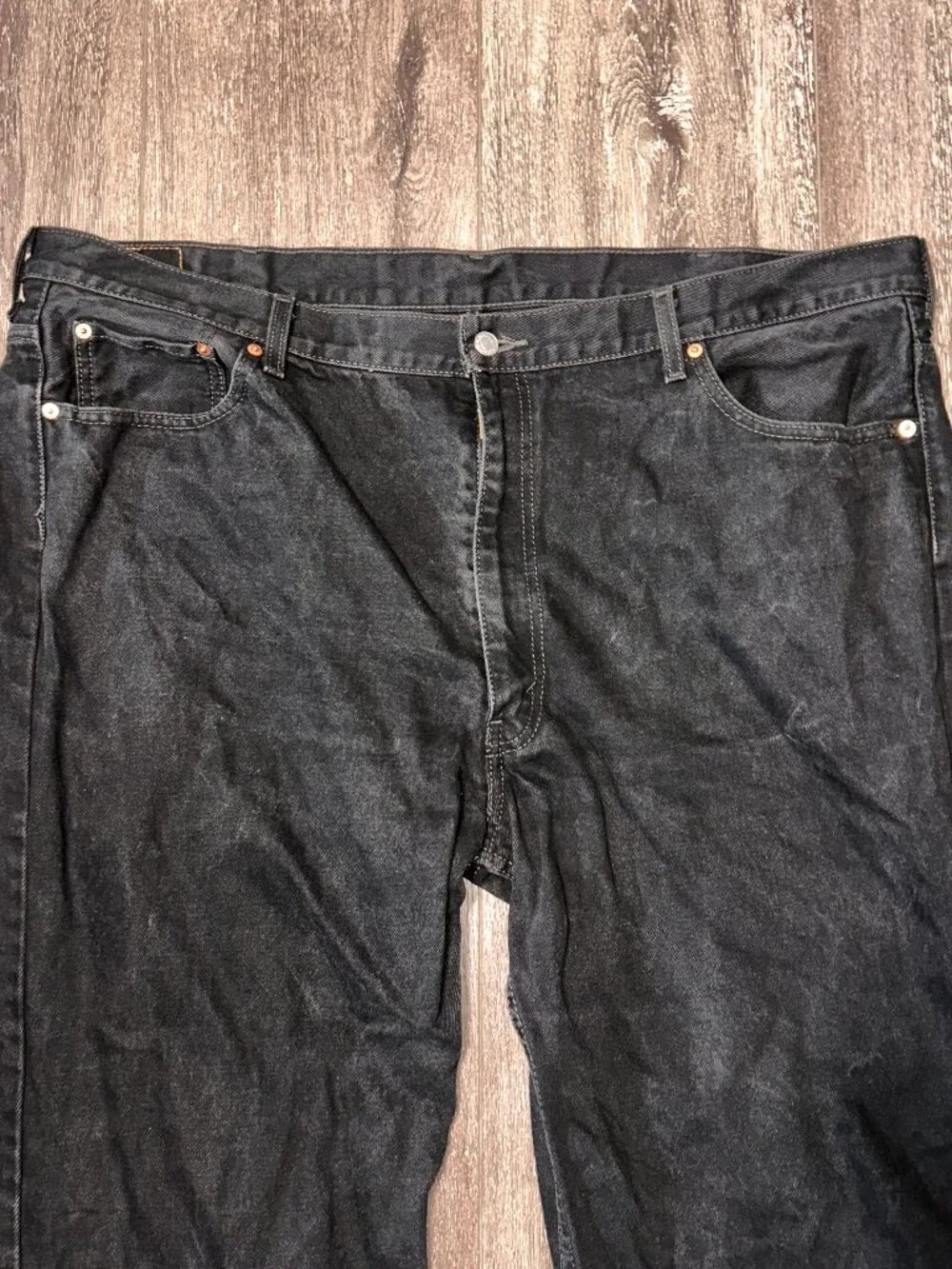 Levi's 550 Mens 48X29 Black Waterless Denim Jeans Pants Straight Fit